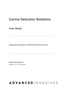 Independent Evaluation of Detection Dog Performance